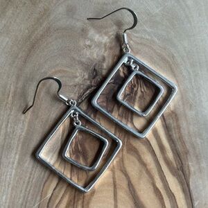 Silver Minimalist Geometric Earrings